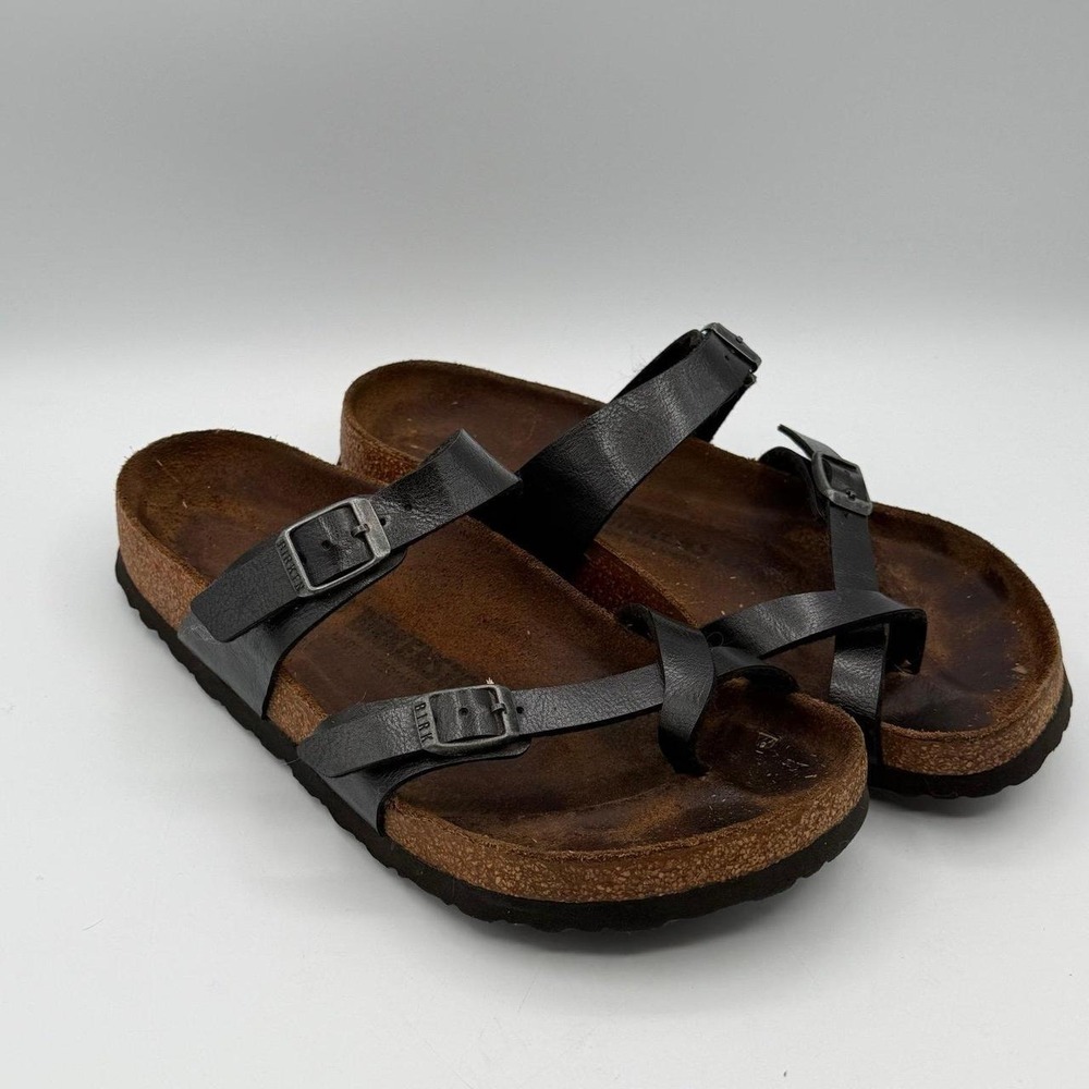 Birkenstock Mayari Black Strappy Toe Loop Sandals Women's EU 38 US 7-7.5